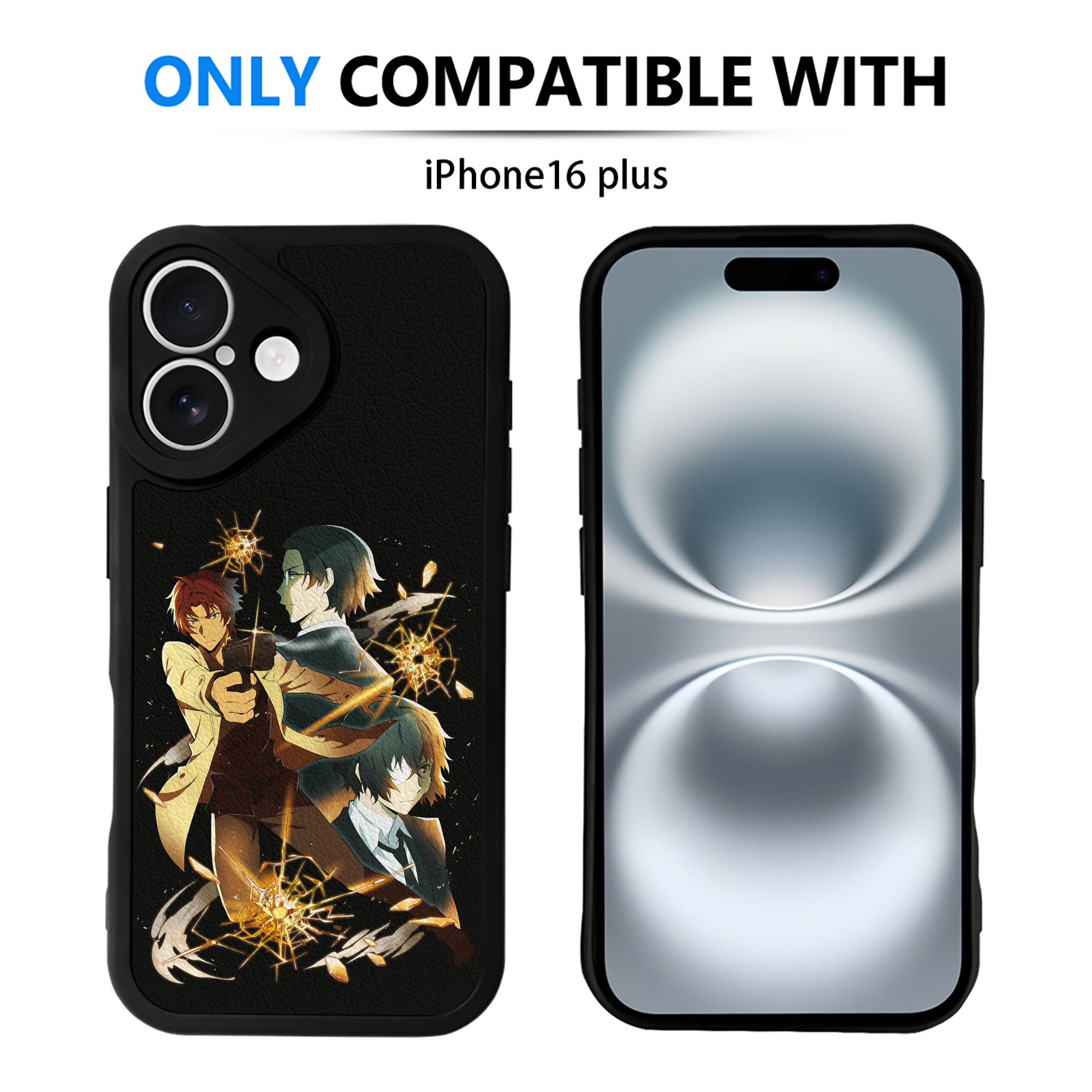 （画像用） 文豪ストレイドッグス Bungo Stray Dogs 【iPhone 16シリーズ対応】シリコンスマホケース（レザー調） 材質：シリコン